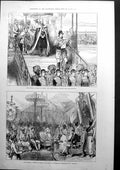 Antique Print Imperial Durbar Delhi Chief Herald Nizam Hyderabad India 1877