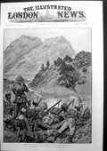 Antique Old Print The Manipur Residency Garrison Retreating To Silchar 1891