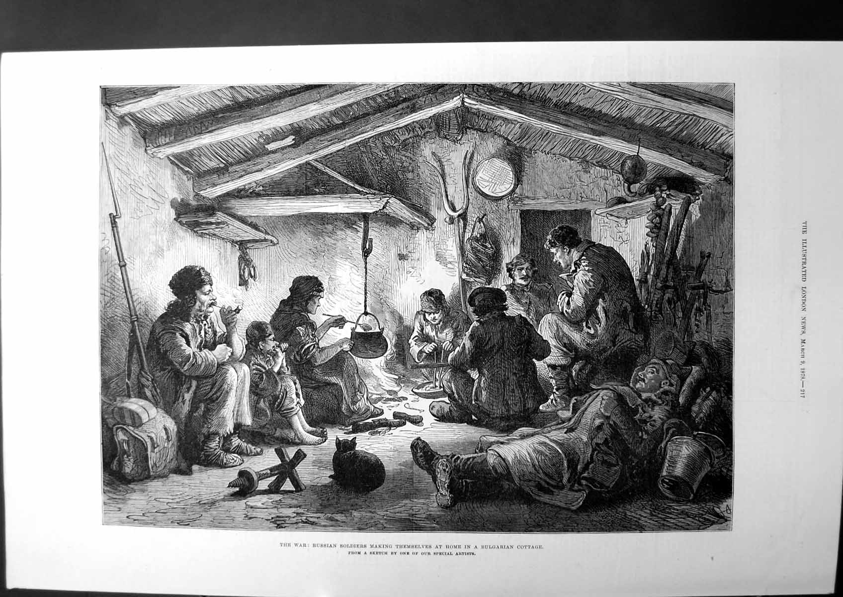 Antique Print The War Russian Siers Making Themselves At Home Bulgaria 1878