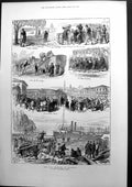 Antique Print The War Sketches At Rustchuk Turkish Sentries Train Army 1877