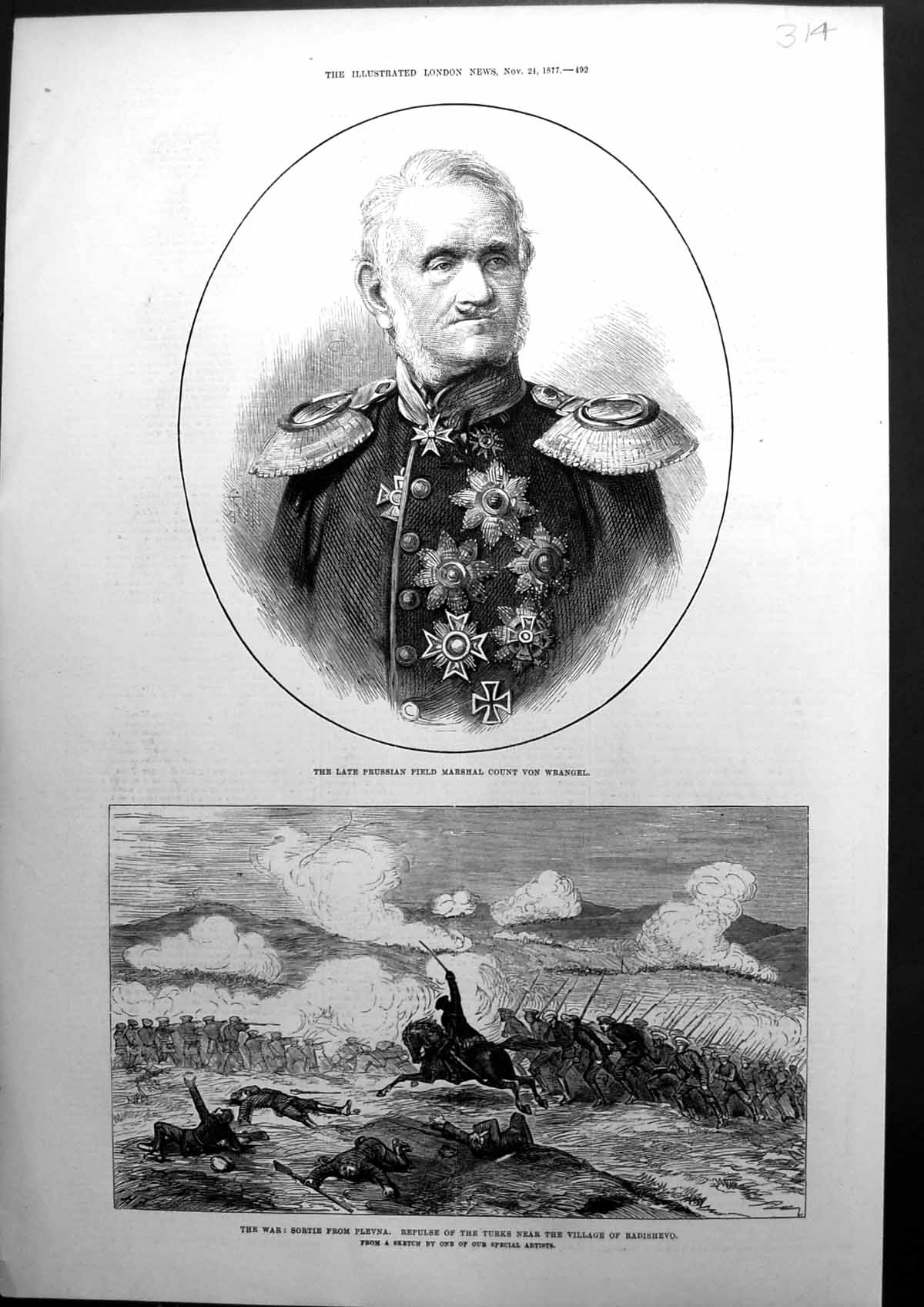 Old Late Prussian Field Marshal Count Von Wrangel Sortie Plevna 1877 Victorian