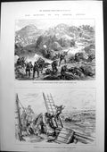 Antique Print War Sketches Russians Attacking Batteries Bulgarians Sea 1877