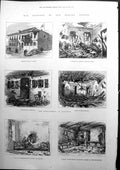 Antique Old Print War Sketches The Bombardment Rustchuk British Council 1877