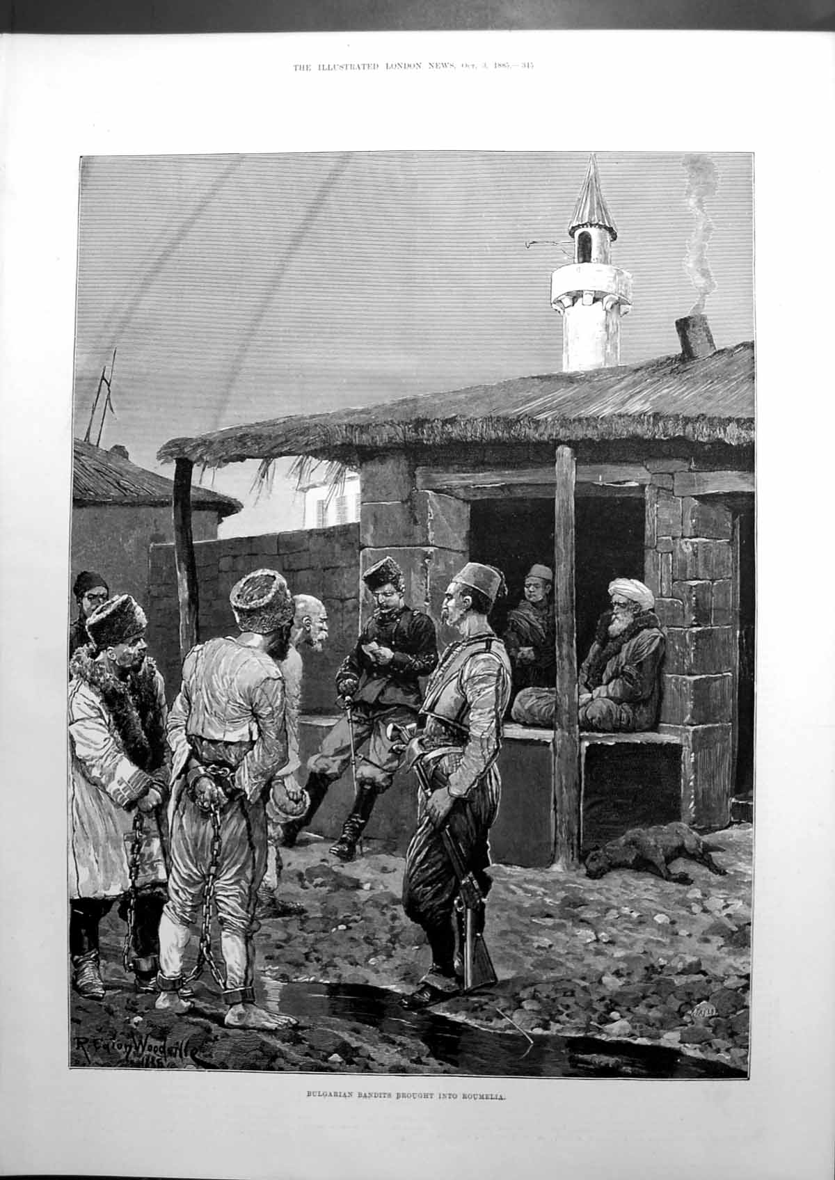 Antique Print Bulgarian Bandits Brought Into Roumella Sketch Woodville 1885