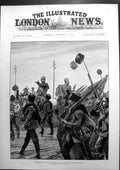 Old The War In The East Bulgarian Troops Crossing Servian Front 1885 Victorian