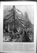 Old Print War In The East Bulgarian Camp In The Dragoman Pass Sketch 1885 19th