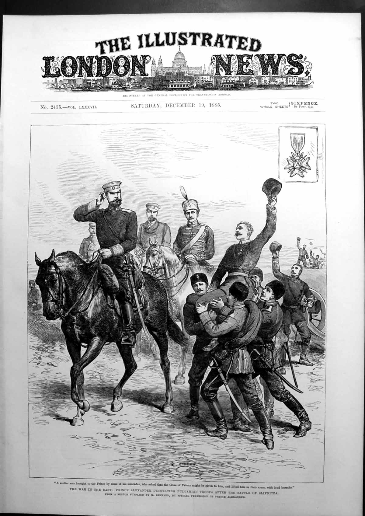 Old War In The East Prince Alexander Decorating Bulgarian Troops 1885 Victorian