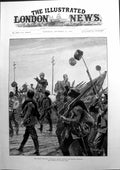 Old TheˇWarˇInˇTheˇEastˇBulgarianˇTroopsˇCrossingˇServianˇFrontˇ1885 Victorian