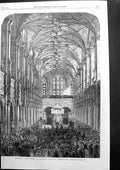 Antique Old Print Reopening The Chapel In The Royal Palace Frederiksborg 1864