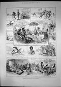 Old Print New Zealand Maori Civilisation Rubbing Noses Maori Chiefs 1886 19th