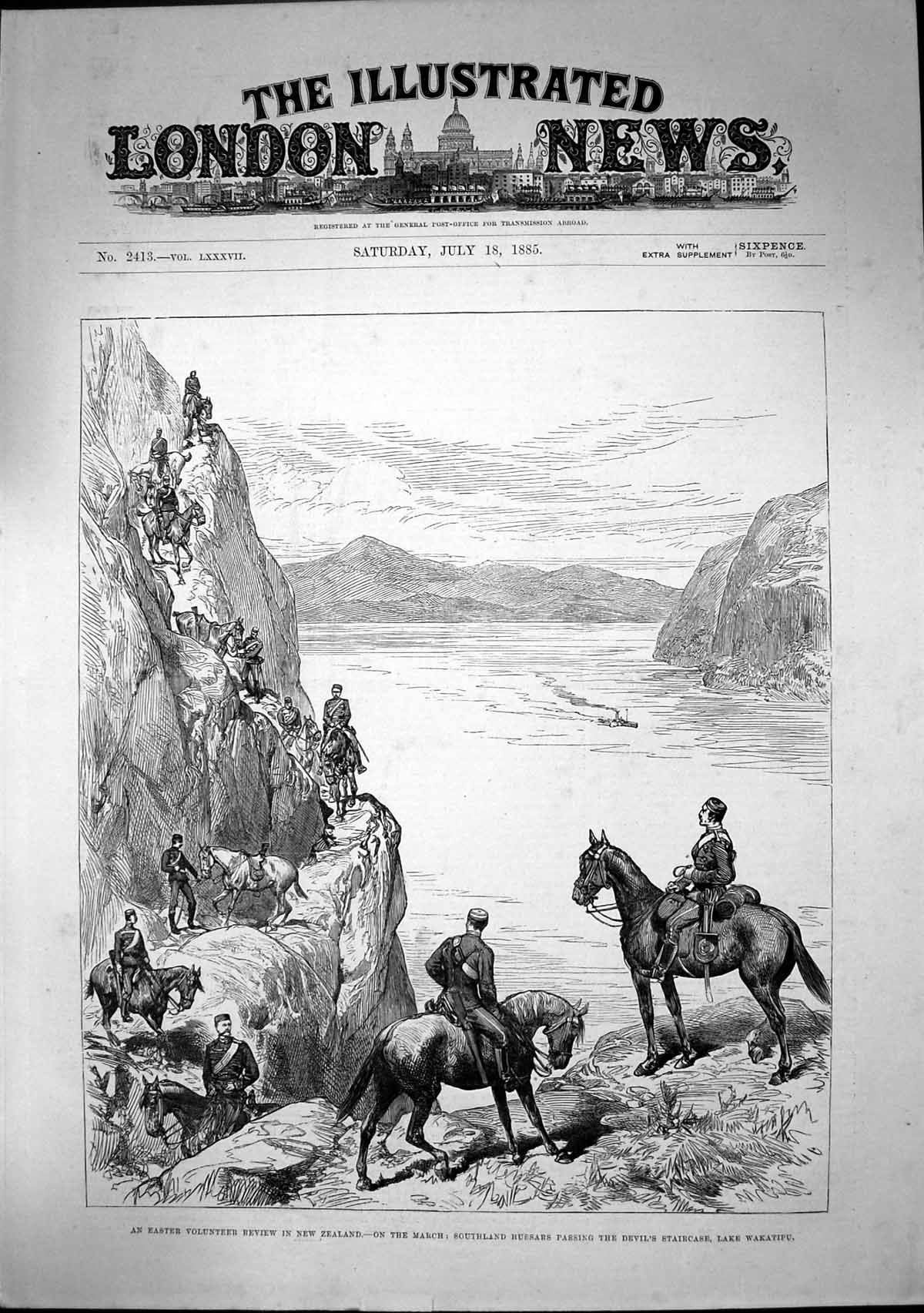 Old Easter Volunteer Review N Z Hussars Devils Staircase Wakatipu 188 Victorian
