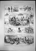 Old Print Maori Civilisation Tapu Forest Maid Natives Catching Pigs 1886 19th