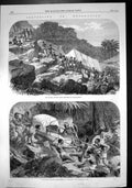 Antique Old Print Madagascar Travelling Through Forests Queens Picture 1863