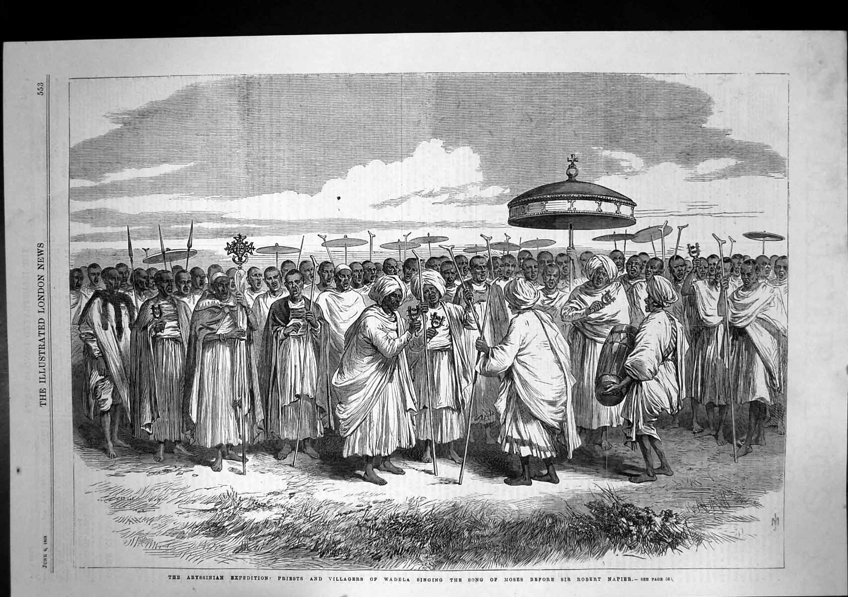 Old Abyssinia Priests Wadela Singing Song Moses Sir Robert Napier 186 Victorian