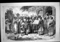 Original Old Antique Print Abyssinian Church Festival Palm Sunday Singing 1868