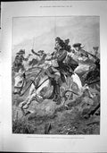 Old Print Battles British Army Ramillies Marlbororughs Escape French 1893 19th
