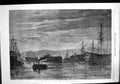 Original Old Antique Print Fenian Alarm Night Guard Plymouth Harbour 1868 19th