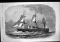 Original Old Antique Print British Iron Clad Fleet Bellerpophon At Sea 1866