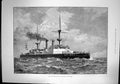 Original Old Antique Print Hms Hood Largest Turret Ship In World 1891 Victorian