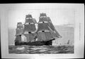 Original Old Antique Print H M S Shannon Sailing Full Sail Other Vessels 1876