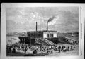 Antique Print Grand Naval Review Excursions Floating Bridge Portsmouth 1856