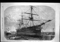 Original Old Antique Print Conveyance Troops India Screw Steamer Euphrates 1867