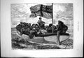 Original Old Antique Print Bombardment Cartagena Women Children Rescued 1873
