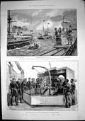 Old Print Naval Review German Emperor Spithead Guns Hms Immortalite 1889 19th