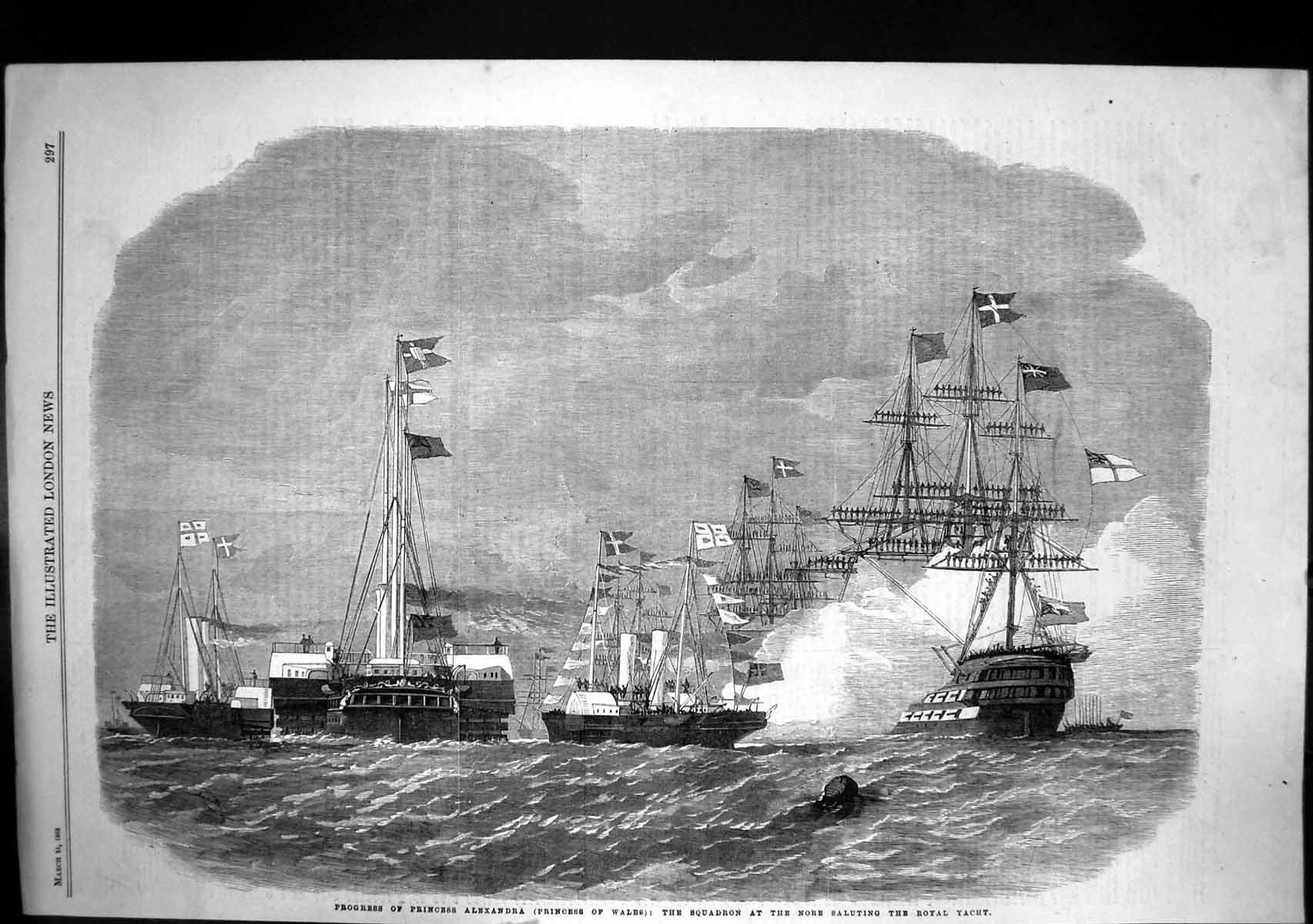 Old Progress Princess Alexandra Princess Wales Squadron Saluting 1863 Victorian