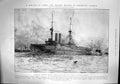 Antique Old Print Battle Ship Dominion Running Down Kings Yacht Alberta 1905