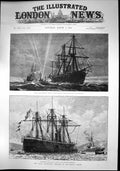 Old Print Naval Manoeuvres Trying Electric Light Portland Bantry Bay 1888 19th