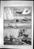 Antique Print Naval Manoeuvres Portsmouth Orontes Returning Portsmouth 1886