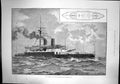 Old Antique Print Hms Benbow Twin Screw Armour Plated Barbette Ship 1886 19th