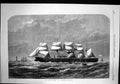 Old British Iron Clad Fleet Hms Agincourt Sea Passing Lighthouse 1867 Victorian