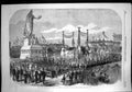 Antique Old Print Prussian Festival Victory Berlin Te Deum Schloss Platz 1866