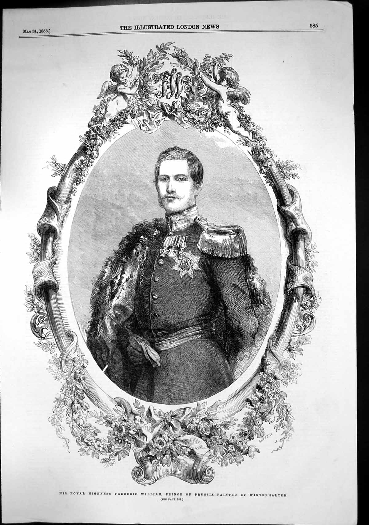 Antique Print Hrh Frederic William Prince Prussia Painted Winterhalter 1856
