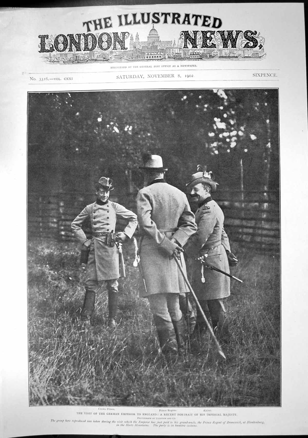 Old Visit German Emperor England Crown Prince Prince Regent Kaiser190 20th