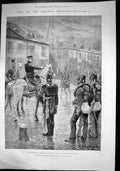 Original Old Antique Print Prince Prussia During Berlin Insurrection 1848 1887