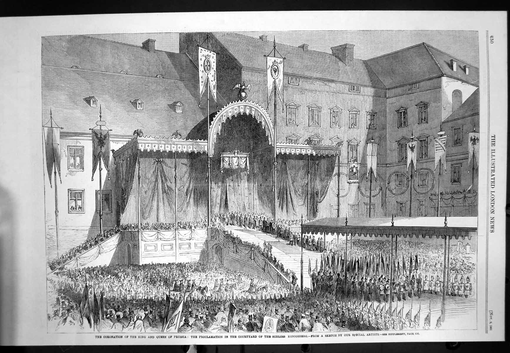 Old Coronation King Queen Prussia Proclamation Schloss Konigsberg1861 Victorian