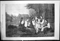 Old Sunday Evening Suabian Village Vautier Girls Sitting Tree Trunk