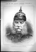 Old Print His Imperial Majesty WilliamKing Prussia German Emperor 1887