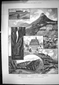 Old Sketches Saxon Switzerland Elbe Dresden Rock Chasm Kuhstall 1890 Victorian