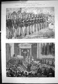 Old Print Funeral German Emperor Frederick 111 Firing Salvoes Kirche 1888