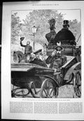 Antique Print Late German Emperor Crown Prince Unter Den Linden Berlin 1888