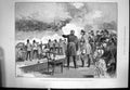 Old Print German Emperor Portsmouth Attack Col Creases Smoke Eastny 1890 19th