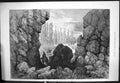 Old Antique Print Tourist Iceland Entrance Allmannagja Pillars Rocks 1881 19th