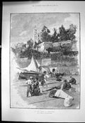 Old On Beach Bordighera Boys Playing Men Working Boats A Forestier188 Victorian