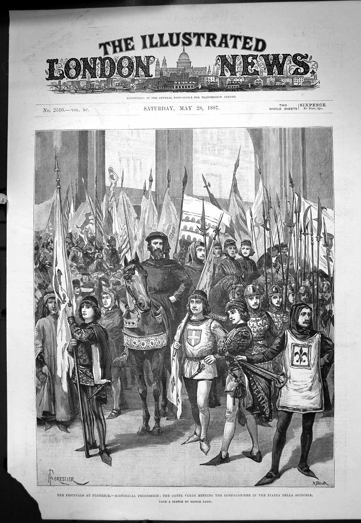 Old Florence Historical Procession Conte Verde Meeting Gonfaloniere18 19th