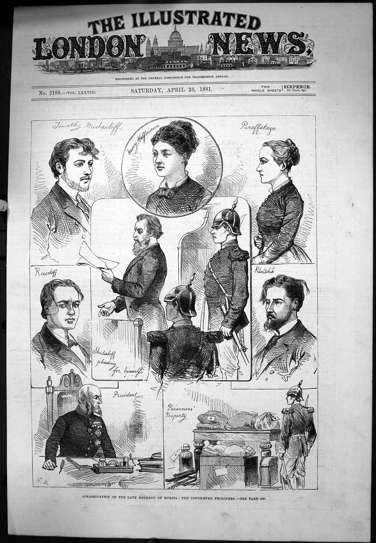 Old Assassination Late Emperor Russia Condemned Prisoners Reesakf1881 Victorian