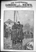 Old Russian German Frontier Guards Exchanging Fire Rc Woodville 1888 Victorian